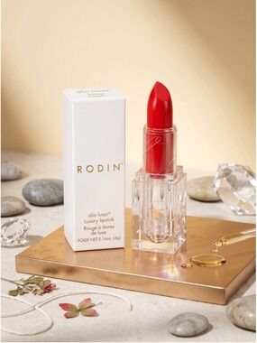 RODIN olio lusso Satin Stick Lipstick Tough Tomato Red 0.14 oz (4 g)